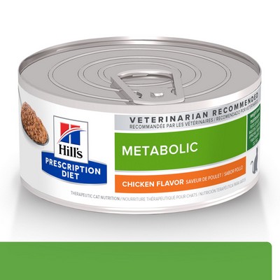 Hill s Prescription Diet Metabolic Weight Management Chicken Flavor Canned Cat Food Wet 156 g 24 pack www.pawsco