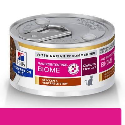 Hill s Prescription Diet Gastrointestinal Biome Digestive Fiber Care Chicken Vegetable Stew Cat Canned Food Wet 83 g 24 pack www.pawsco